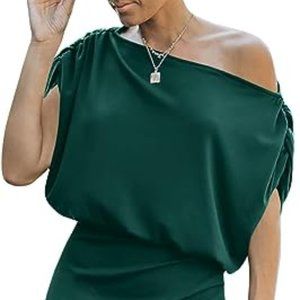 Prinbara Women's Elegant Off Shoulder High Waist Wrap Dress